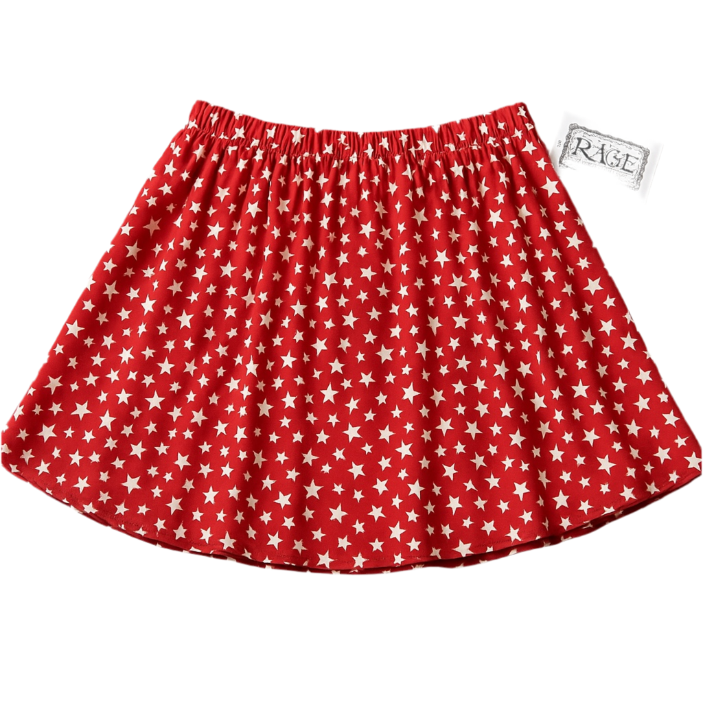 Red White and Star Skort
