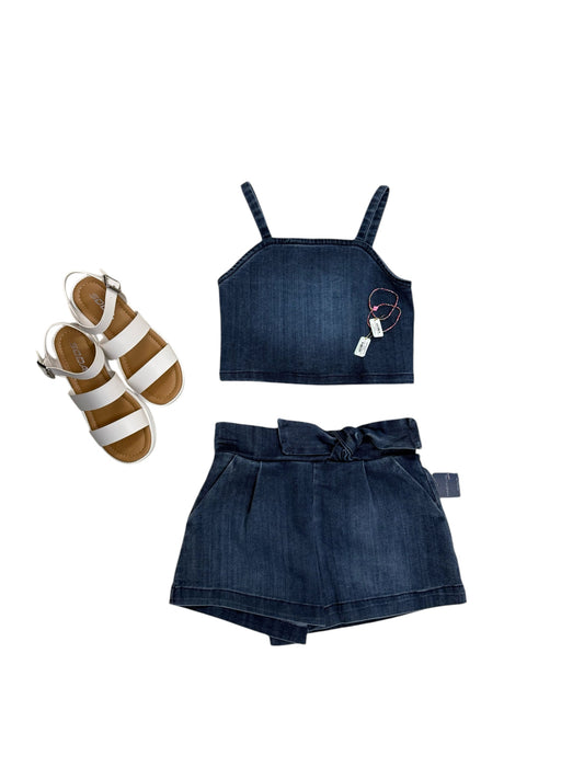 Habitual Girl Spaghetti Strap Denim Top and Denim Short Girls sizes 7-16