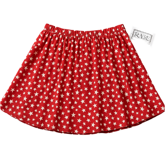 Red White and Star Skort